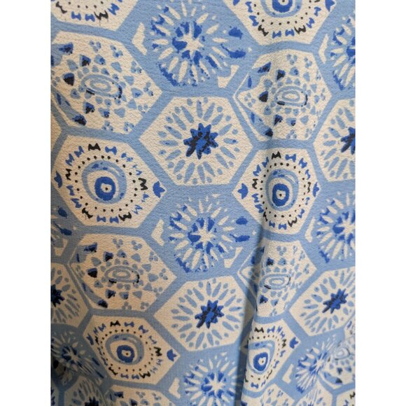 Lovers & Friends V-Neck Boho Mini Dress Blue & White Floral Print, SIze M - Picture 9 of 10